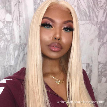 100% Mink Raw Virgin Cuticle Aligned Brazilian Blonde Lace Frontal Wig Human Hair 613 transparent Lace Front Wigs With Baby Hair